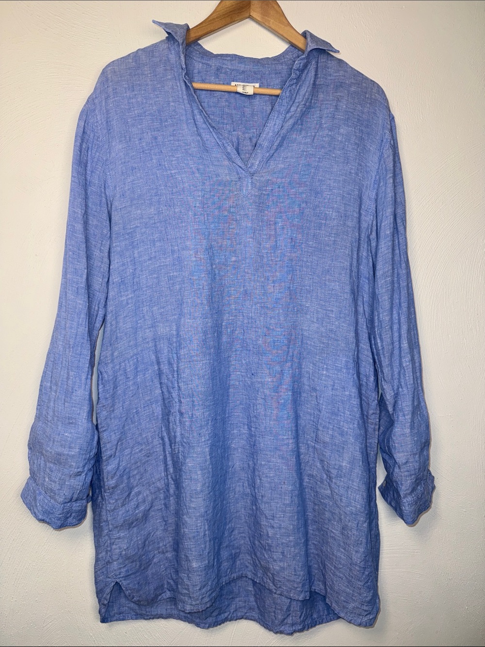 Artisan Ny Tunic Light Blue Linen Shirt Dress